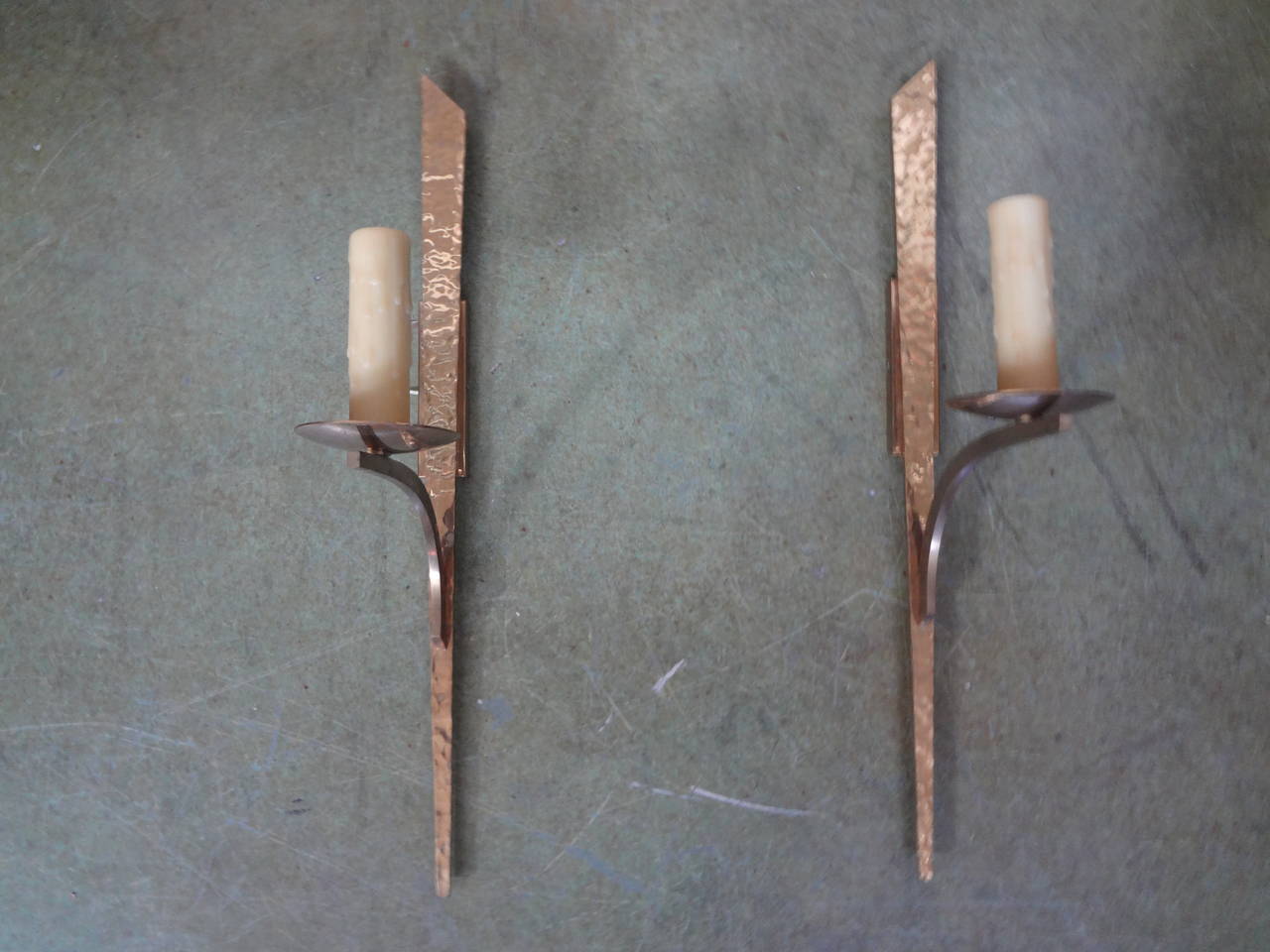 Pair of French Bronze Sconces in the Style of Felix Agostini