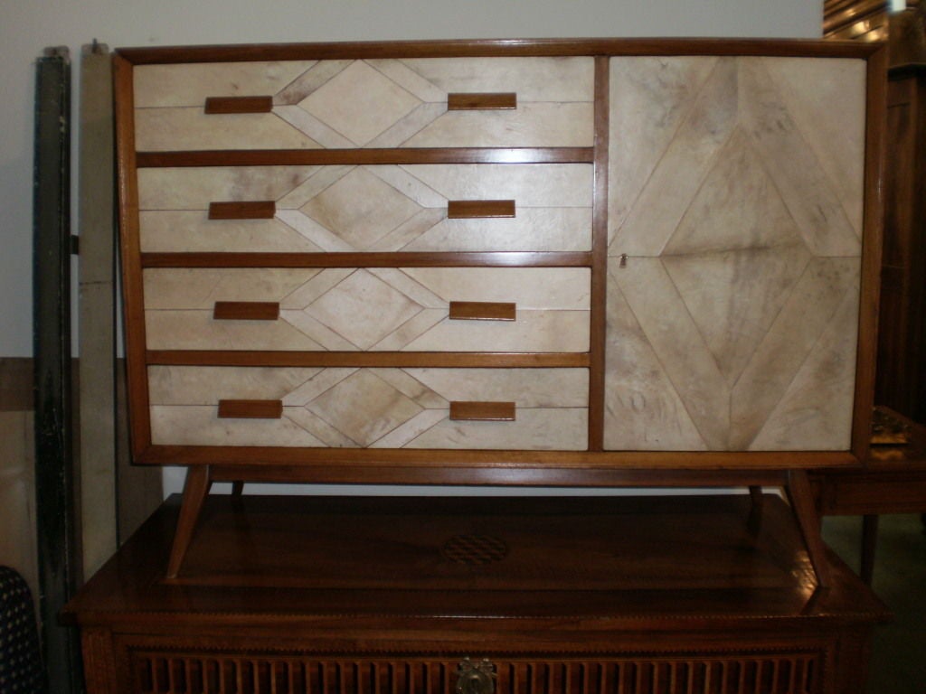 Parchment Front Walnut Sideboard
