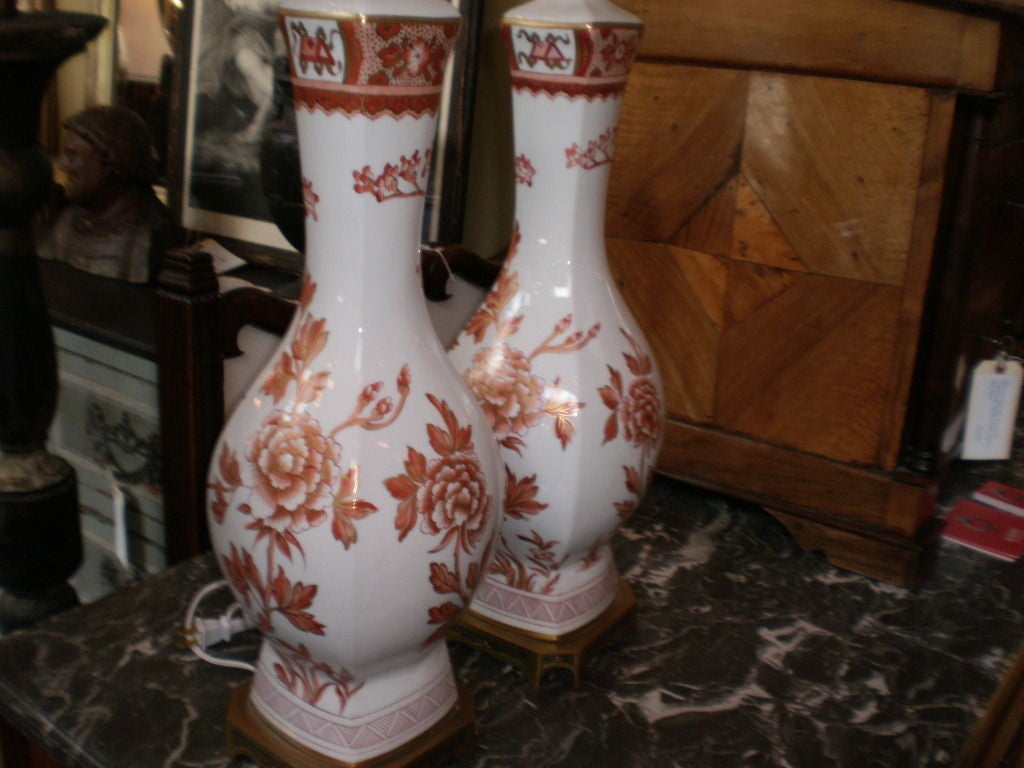 Pair Of French Porcelaine De Paris Lamps 2
