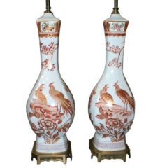 Pair Of French Porcelaine De Paris Lamps
