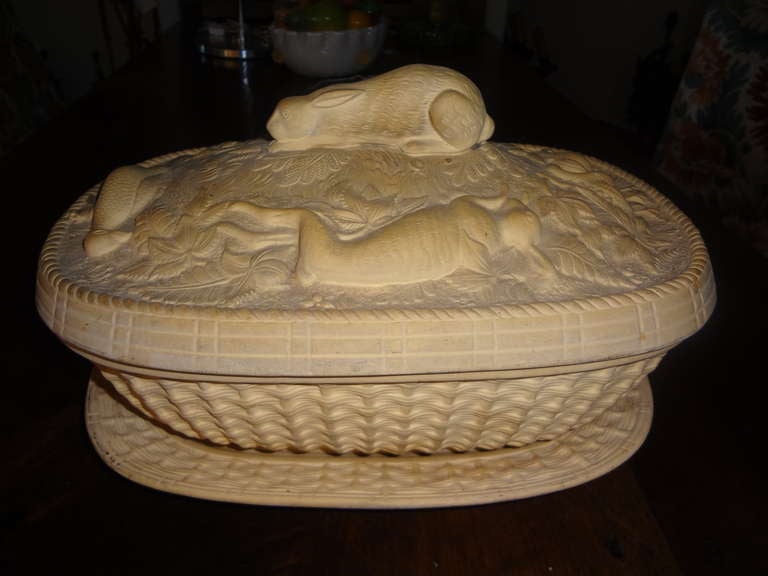 19th Century Caneware Game Pie Dish