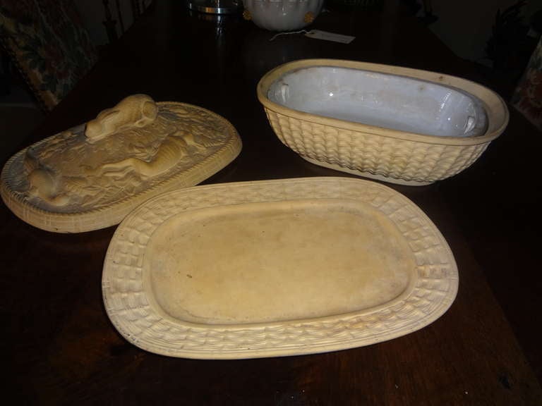 19th Century Caneware Game Pie Dish at 1stDibs