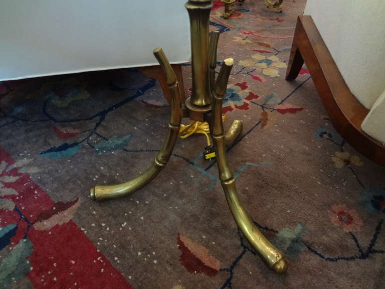 French Maison Baguès Attributed Bronze Floor Lamp In Good Condition In Houston, TX