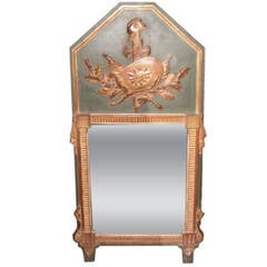 Antique French Louis XVI Painted And Gilt Wood Trumeau 2