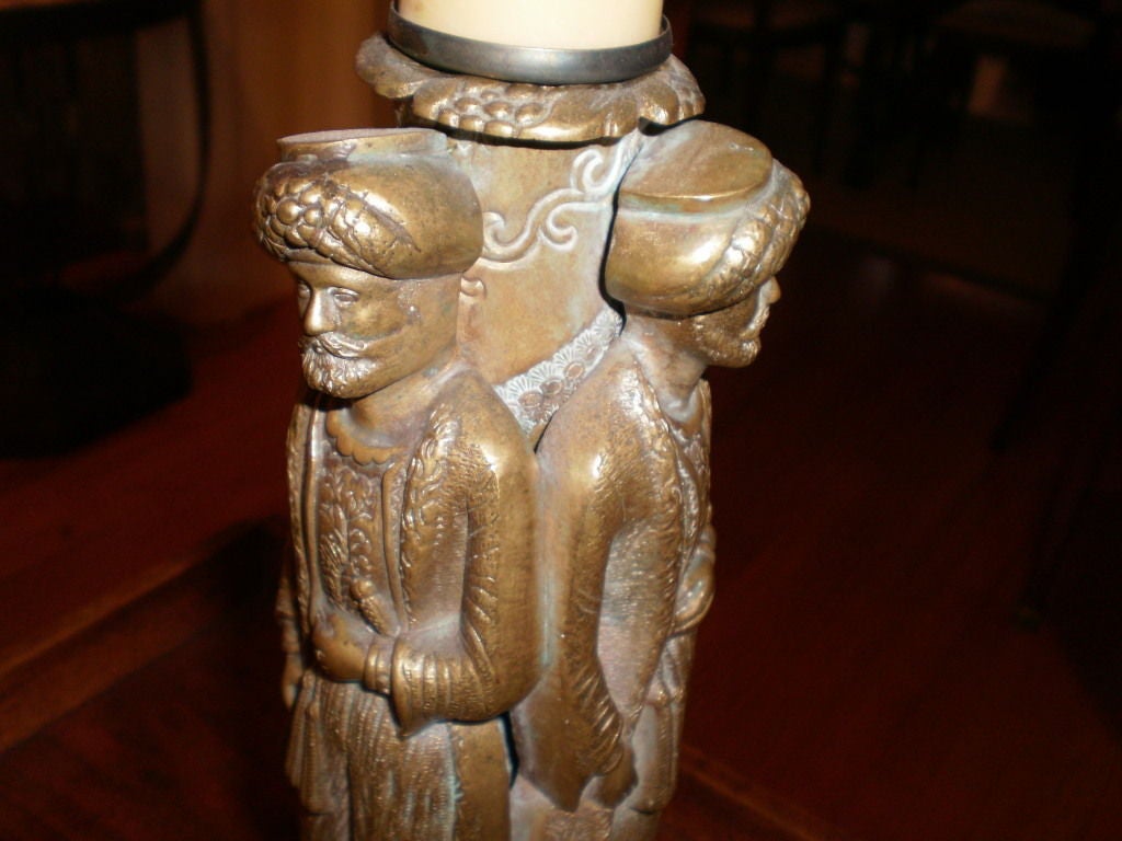 Orientalische Lampe aus Bronze im Maison Jansen-Stil im Zustand „Gut“ im Angebot in Houston, TX