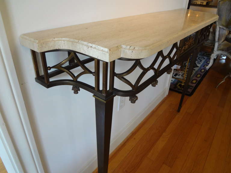 Stunning French Neoclassical Bronze Console Table with Marble Top 4