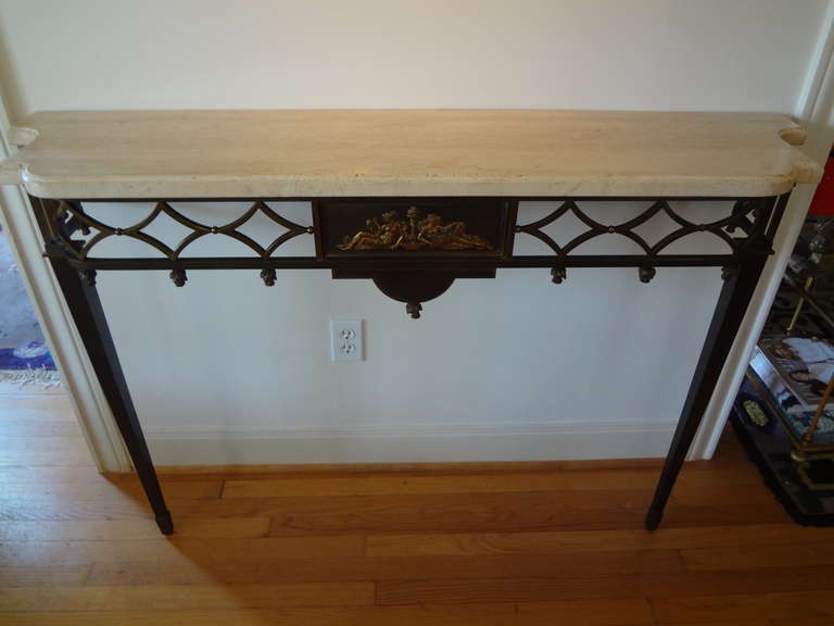Stunning French Neoclassical Bronze Console Table with Marble Top 5