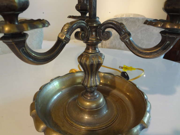 Louis XVI 19th Century French Bronze and Tole Bouillotte Lamp