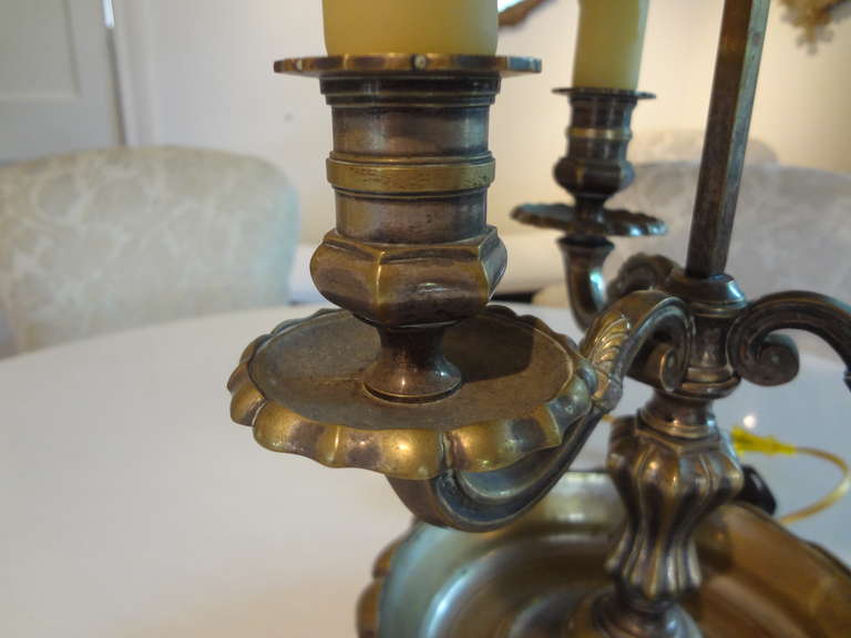 19th Century French Bronze and Tole Bouillotte Lamp In Good Condition In Houston, TX