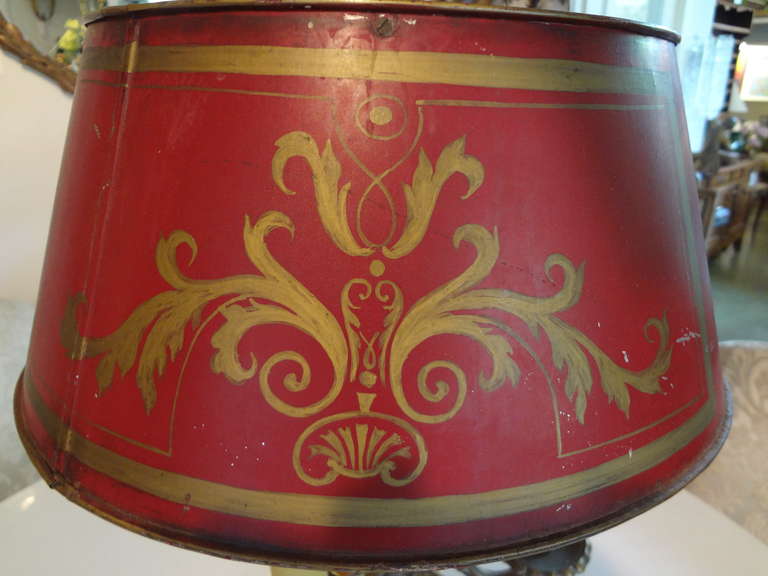 19th Century French Bronze and Tole Bouillotte Lamp 1