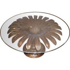 Chic Italian  Gilt Wood "flower" Cocktail Table