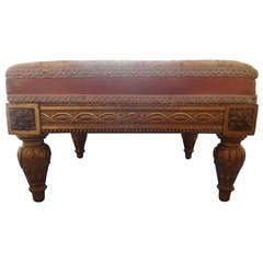19th Century French Louis XVI Style Gilt Wood Foot Stool