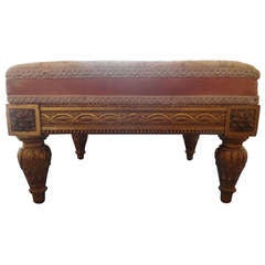 19th Century French Louis XVI Style Gilt Wood Foot Stool