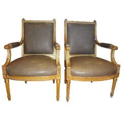 Pair of 19th Century French Louis XVI Style Armchairs