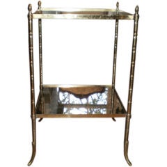 Charming French Jansen Style Bronze Gueridon With Mirror Top