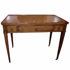 Period Empire Triple Drawered Walnut Desk With Leather Top