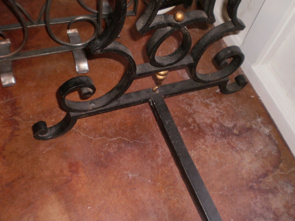 19th Century French Wrought Iron Console Table with Marble Top 4