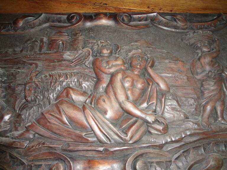 Paar antike French Renaissance Stil geschnitzte Holz architektonische Wandpaneele im Angebot 1