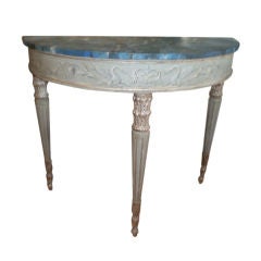 Antique Italian Neoclassical Style Painted and Silver Gilt Console Table 12
