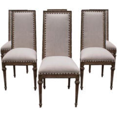 Stylish Set Of Italian Louis XVI Style Dining Chairs