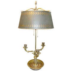 19th Century French Bronze And Tole Bouillotte Lamp 19th Century French Bronze And Tole Bouillotte Lamp