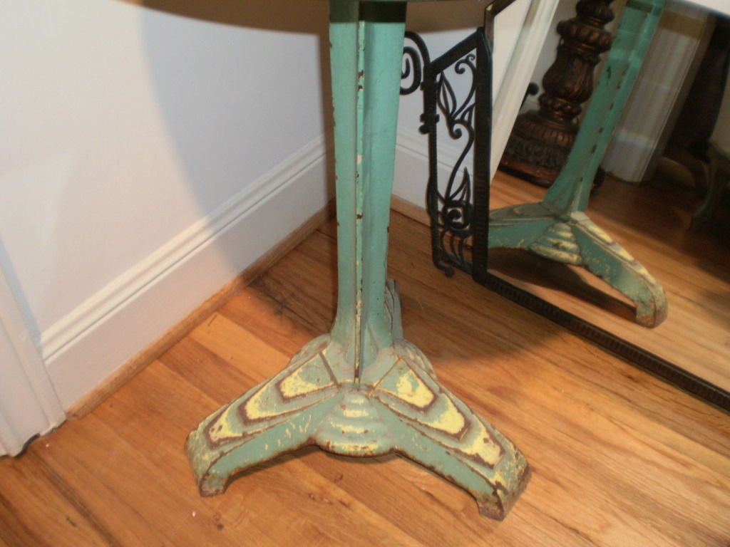 French Art Deco Iron Bistro Table with Bakelite Top In Good Condition In Houston, TX