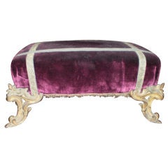 19th Century French Louis XV Style Gilt Metal Footstool