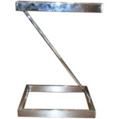 Vintage Geometric Chrome And Glass Cigarette Table