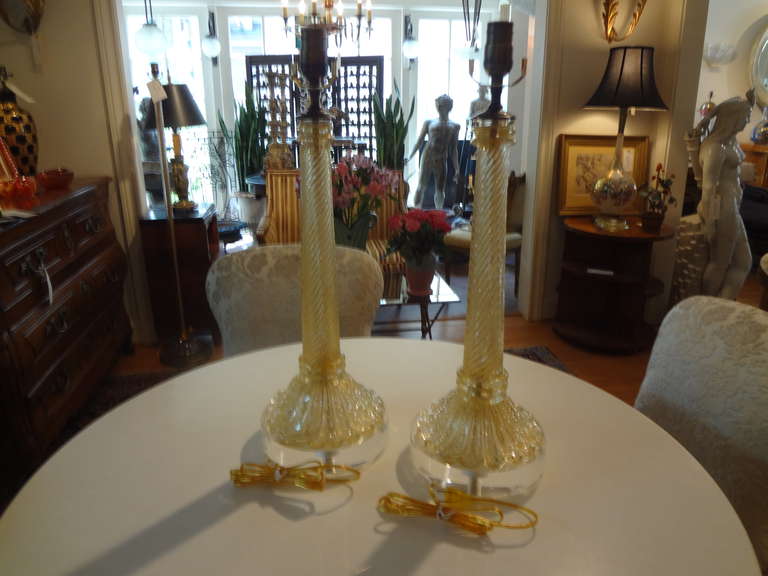 Pair of Murano Glass Lamps 1