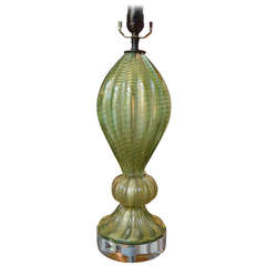 Italian Murano Glass Lamp Infused with Gold
