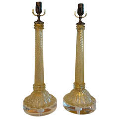 Pair of Murano Glass Lamps