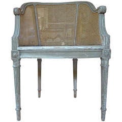 Antique 19th Century French Louis XVI style Cane Bergere