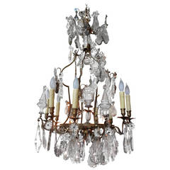 Antique French Eight Light Bronze and Crystal Chandelier 6