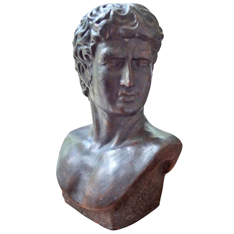 French Terra Cotta Bust of a Greek