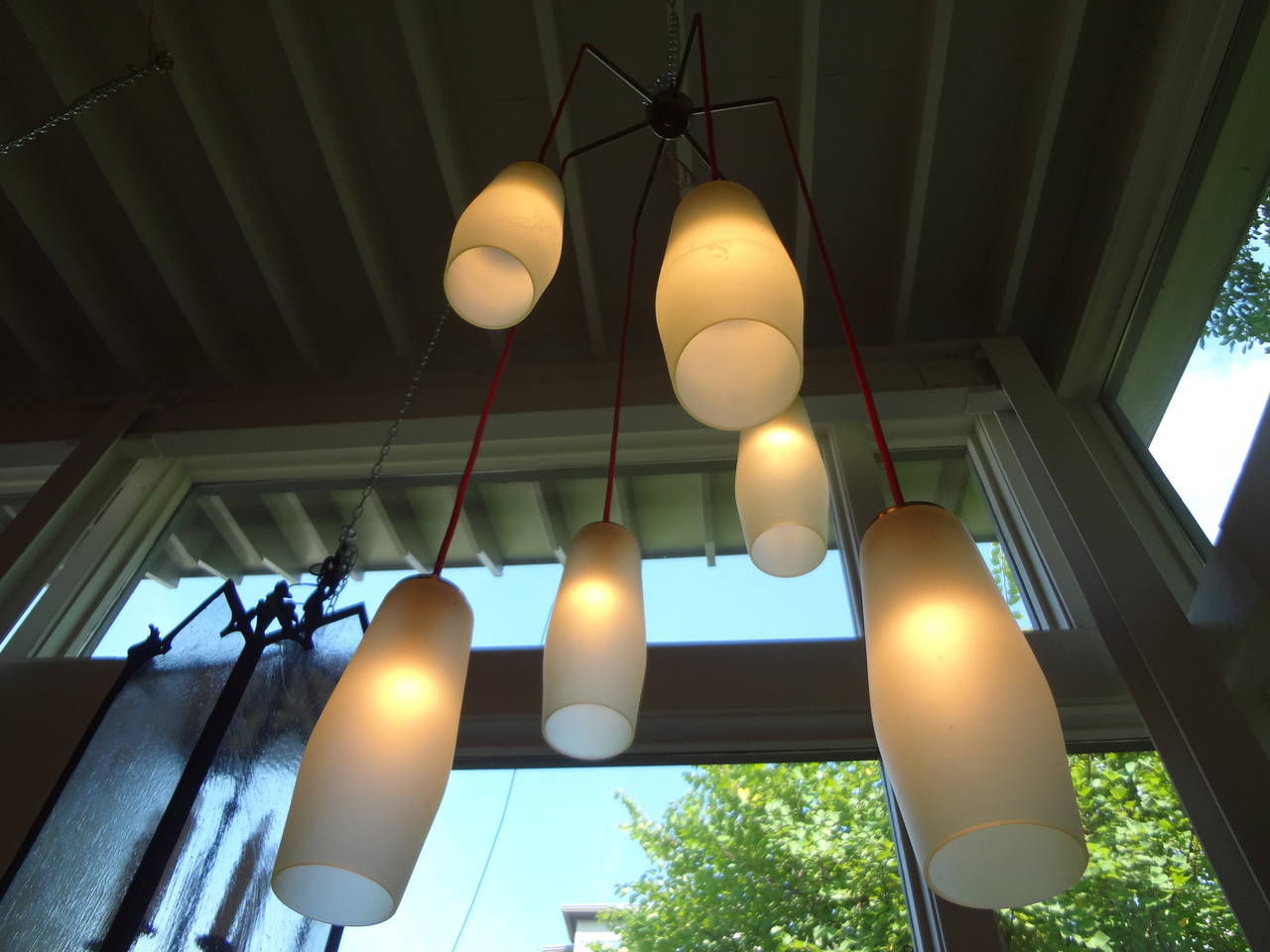 Mid-20th Century Italian Mid-Century Modern Six-Light Hanging Chandelier