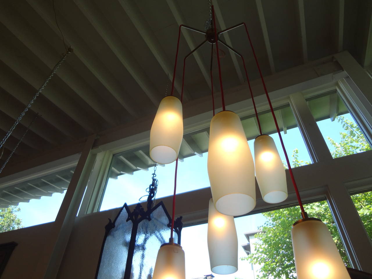 Italian Mid-Century Modern Six-Light Hanging Chandelier 2