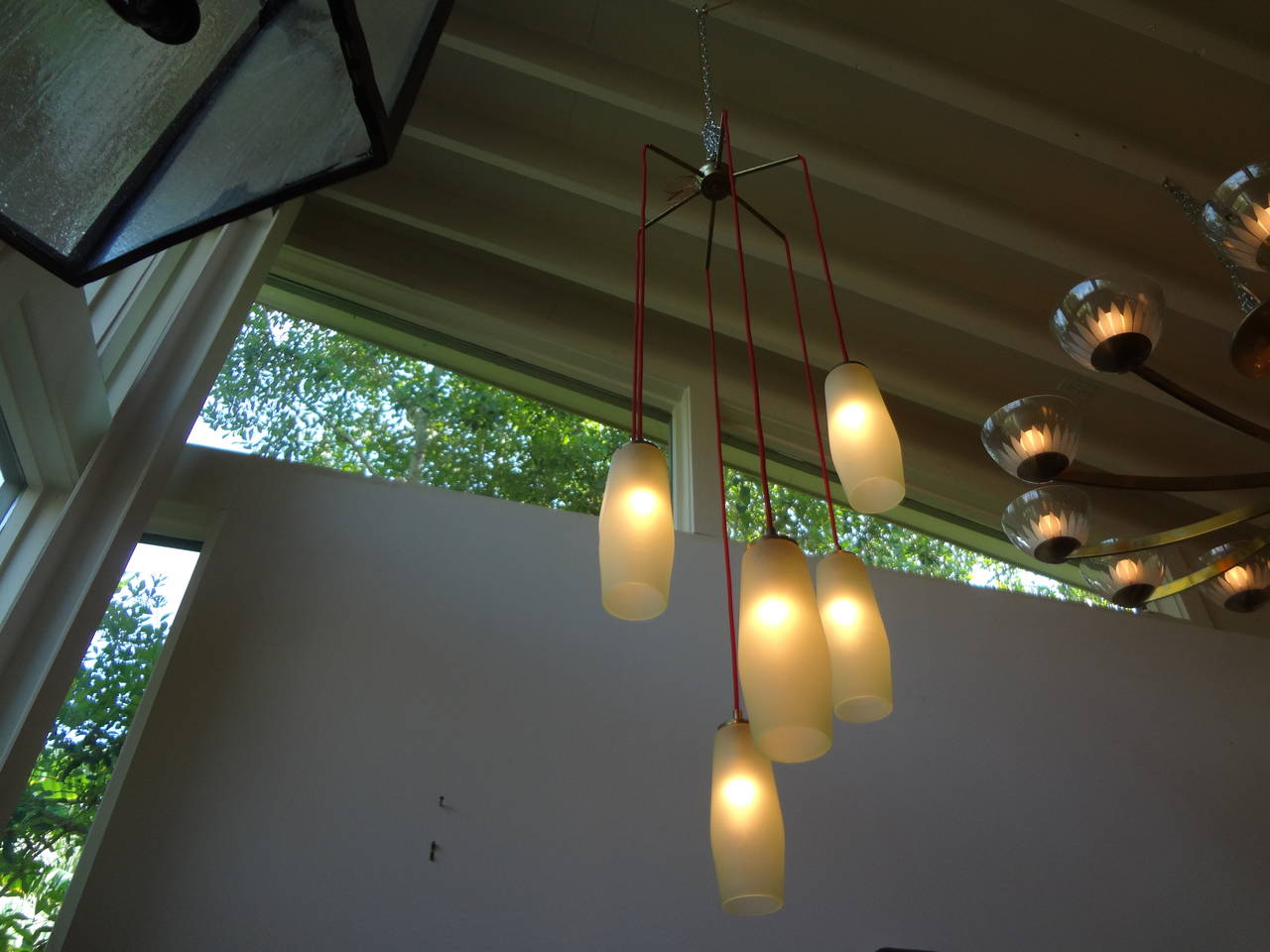 Italian Mid-Century Modern Six-Light Hanging Chandelier 3