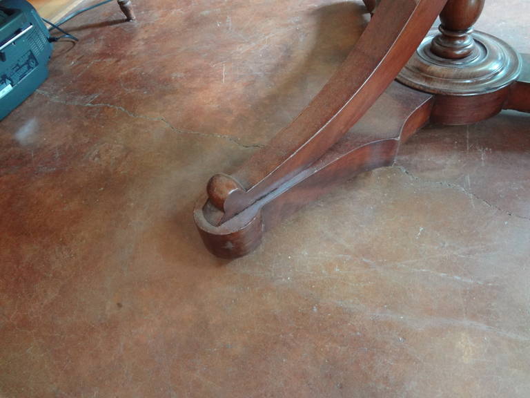 Handsome 19th Century French Louis Philippe Walnut Center Table 1