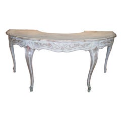 French Louis Xv Style Painted And Silver Gilt Desk