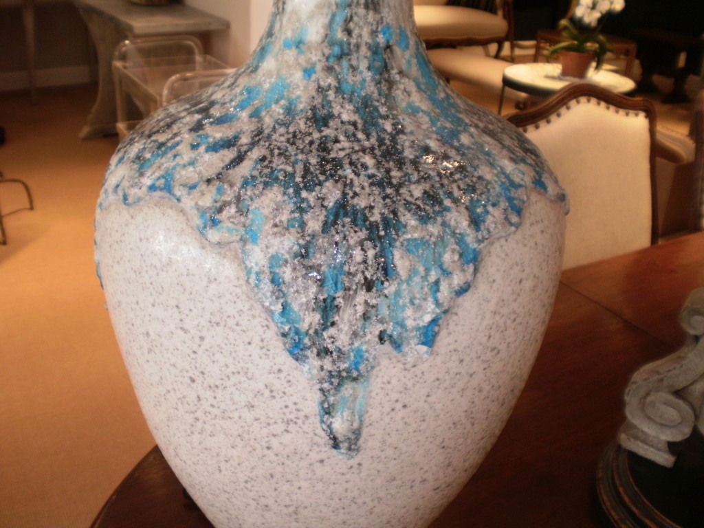 ITALIAN DRIP GLAZE POTTERY LAMP
