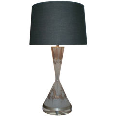 ITALIAN GLASS LAMP ON ACRYLIC BASE