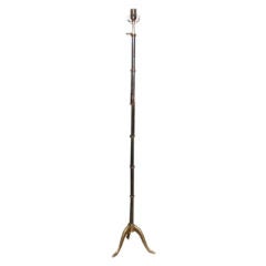 French 40's Bronze Floor Lamp Attributed To Jacques Adnet