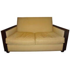 French Art Deco Sofa Upholstered In Leather, Circa. 1930. 7