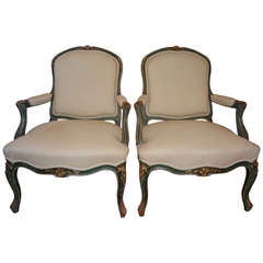 Pair of 19th Century French Louis XV Style Armchairs