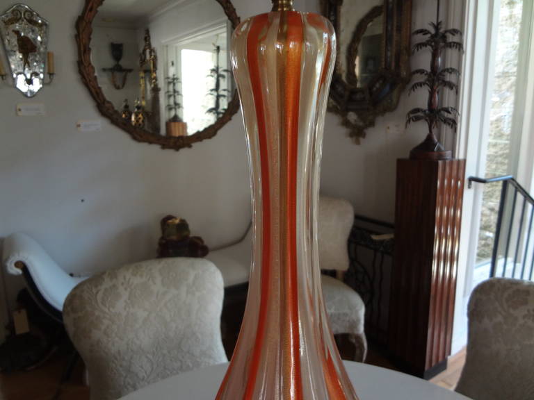 Mid-20th Century Barovier Mid-Century Modern Italian Murano Glass Lamp For Sale