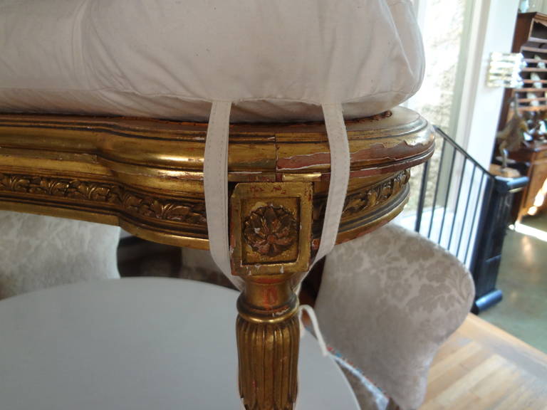 19th Century French Louis XVI Style Giltwood Banquette 1
