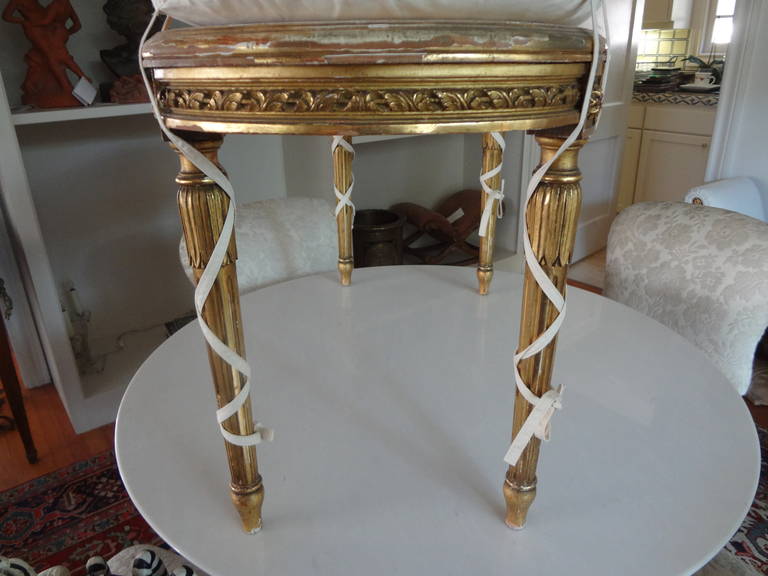 19th Century French Louis XVI Style Giltwood Banquette 2