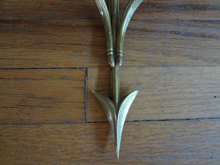 Pair Of French Empire Style Bronze Arrow Sconces 3
