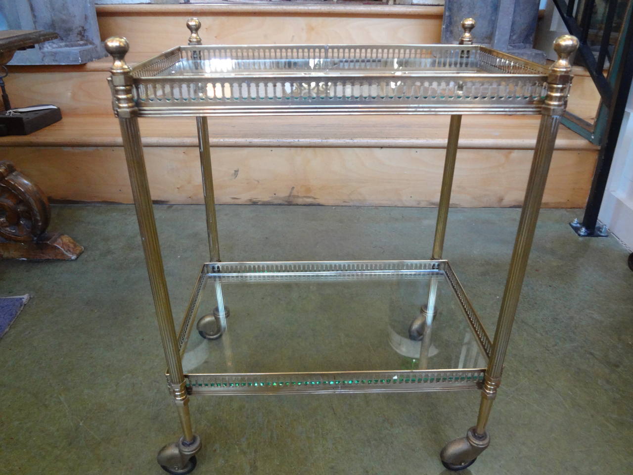 French Bronze Gueridon or Serving Cart 3