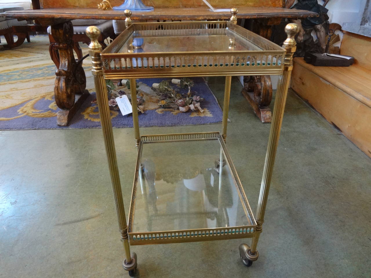 Louis XVI French Bronze Gueridon or Serving Cart